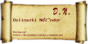 Dolinszki Nándor névjegykártya