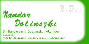 nandor dolinszki business card